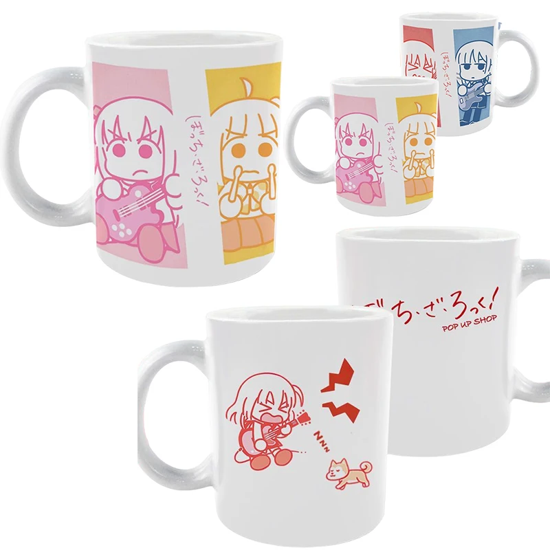 BOCHI THE ROCK Gotoh Hitori Taza de cerámica para el hogar para niños Personajes de anime Pareja Hogar Desayuno Bebida de leche Taza de agua Regalos