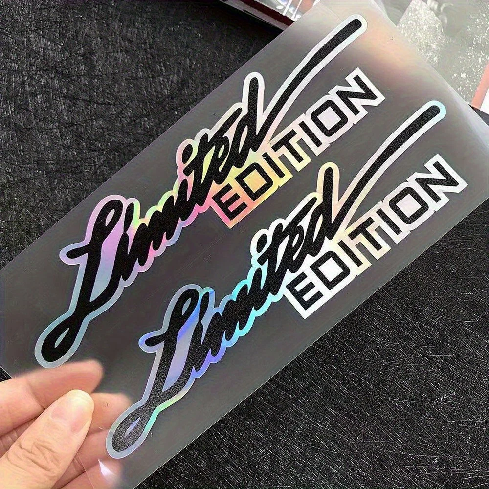 

2-Piece Limited Edition Vinyl Stickers - Laser Rainbow Finish, Creative Motorcycle and Car Styling Decals