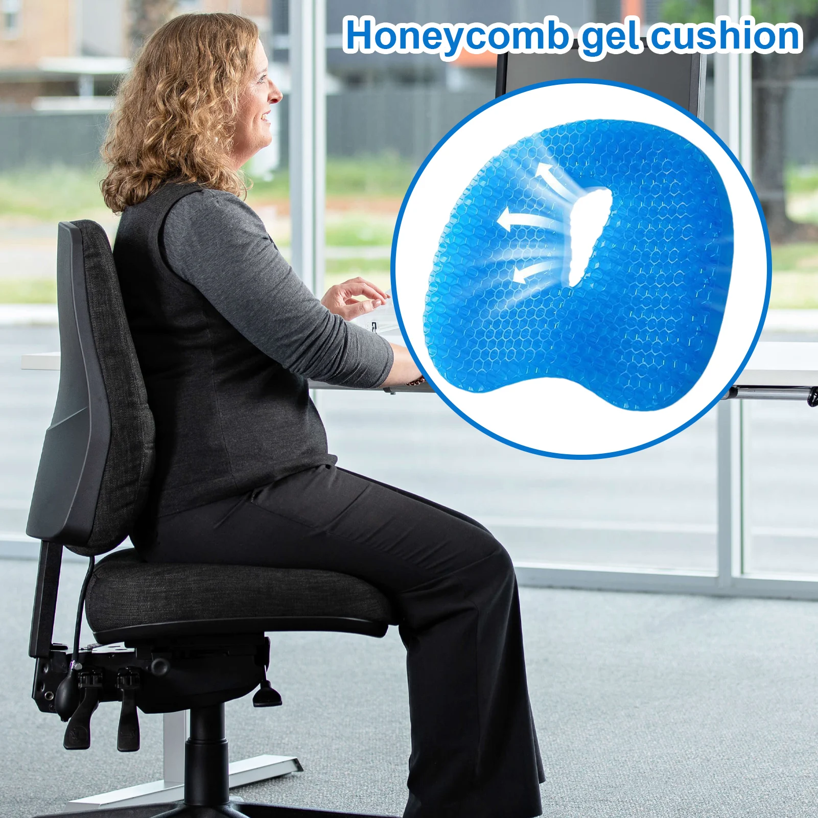 Gel Zitkussen Zacht Comfortabel Ademend Gel Zitkussen Multifunctioneel Machine Wasbaar Ergonomisch Fit Stoelkussen Voor