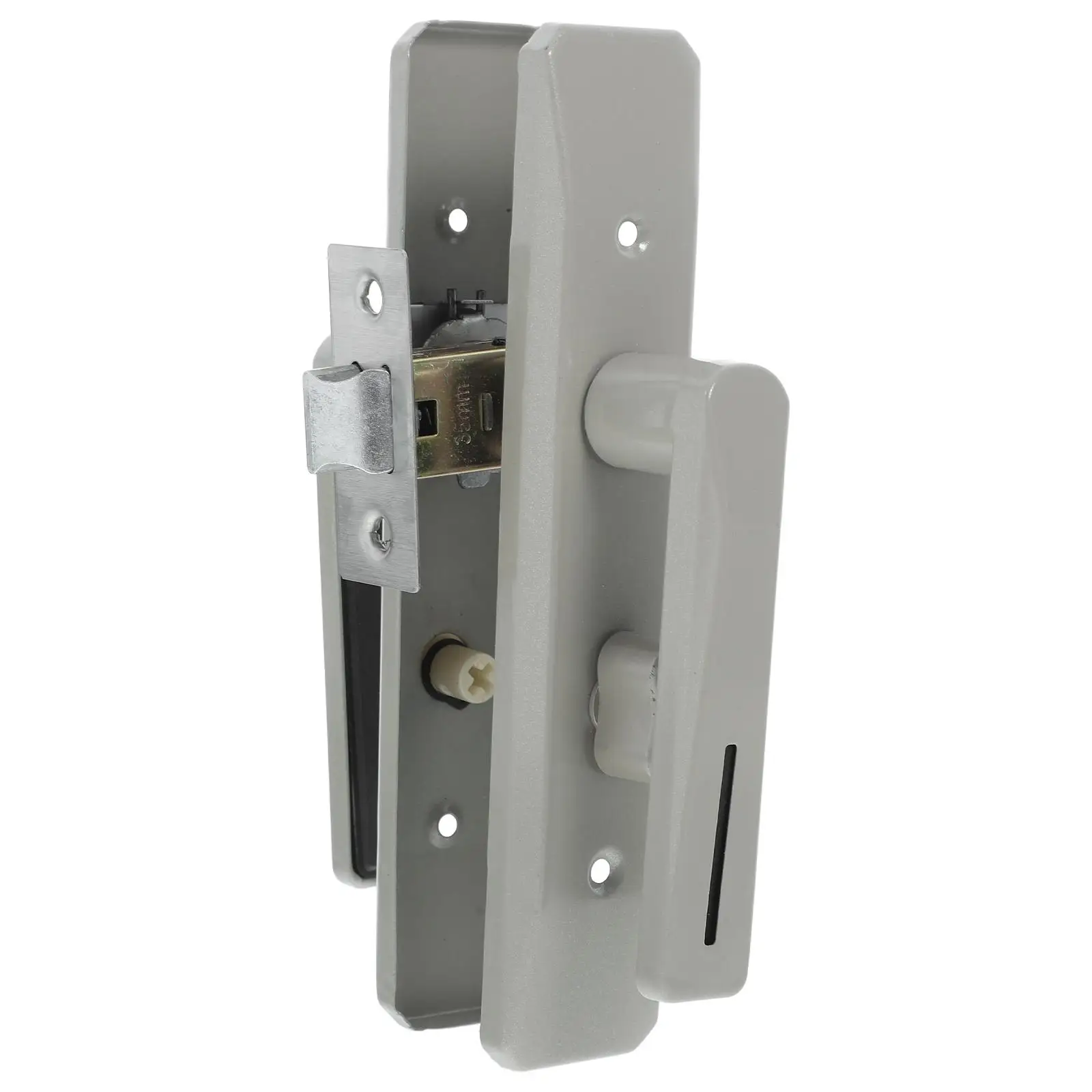 

Black Aluminum Screen Handles Bathroom Lock Iron Lever Garage Door Hardware Keyless Indoor Latch Modern Design Durability