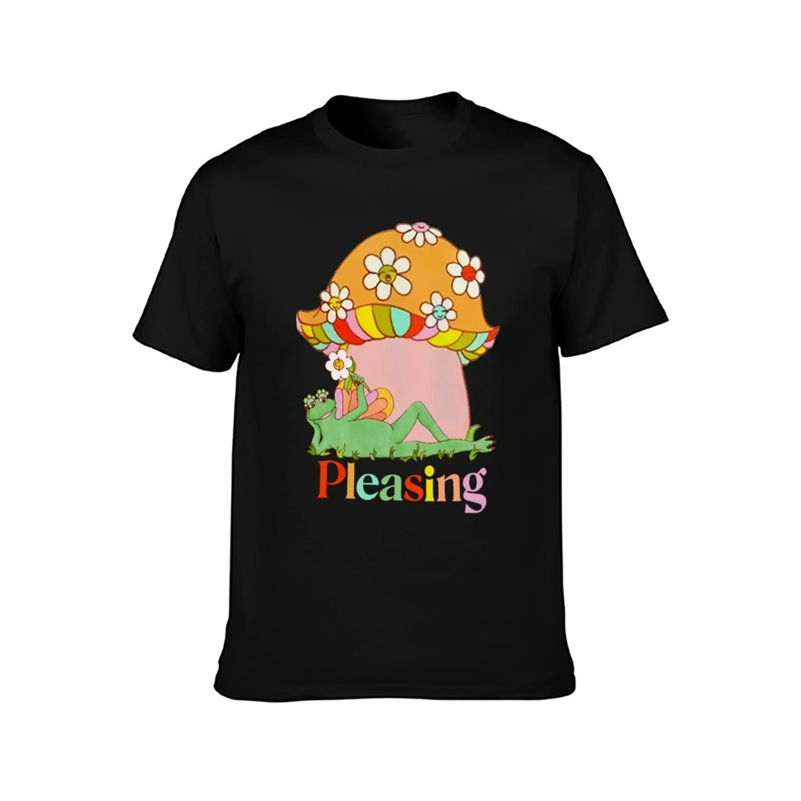 Pleasing Shroom Bloom - Pleasing Frog T-Shirt Vintage Style Printed Top T-Shirt