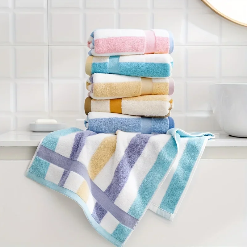 6pcs Color Cotton Thickened Face Towel, Highly Absorbent Towels for  Bath Sauna Spa Sports Men & Women,Bathroom Supplies, Towels