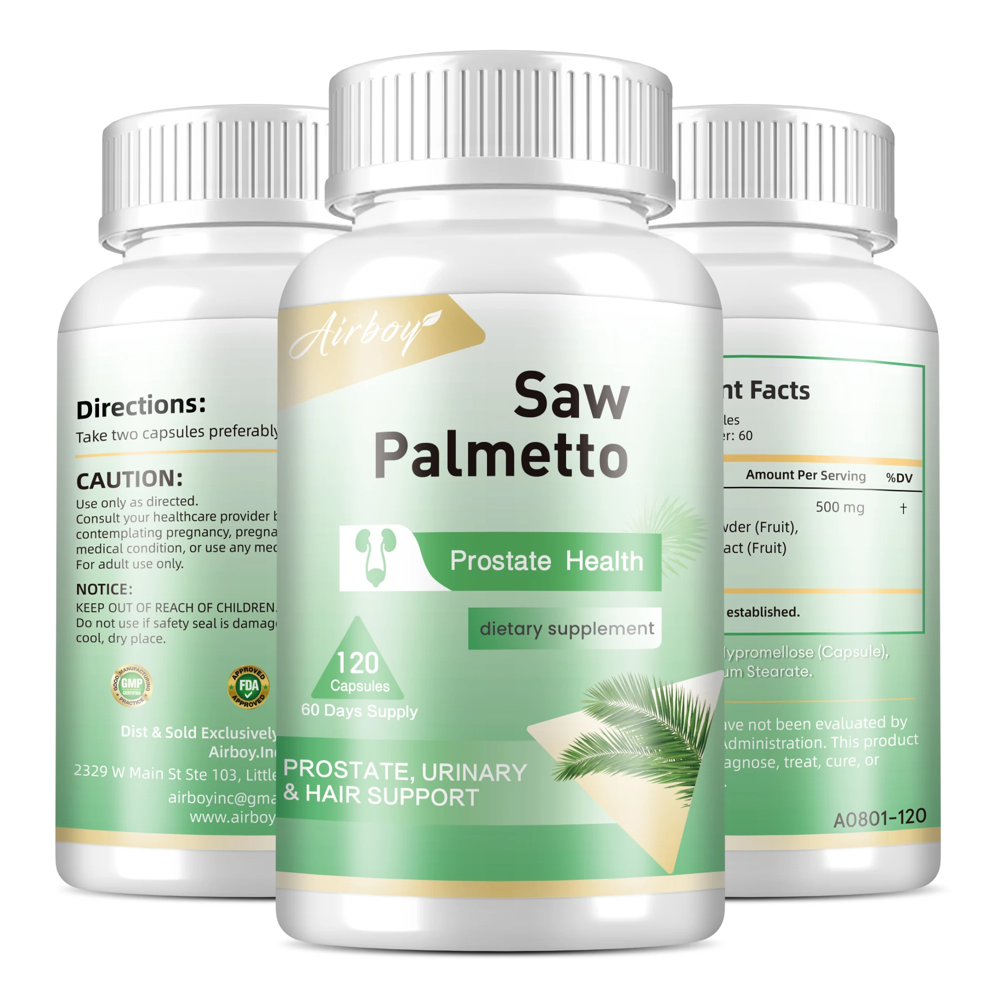 

Saw Palmetto - Promote Prostate Health,Reduce Baldness and Thinning Hair, Urinary System Health, Antioxidant