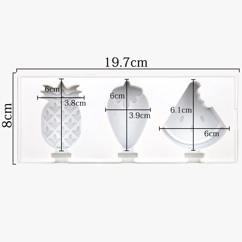 3 siedem arbuz ananas DIY silikonowe formy do lodów kreatywna forma do cukierków lodu z pokrywką 342