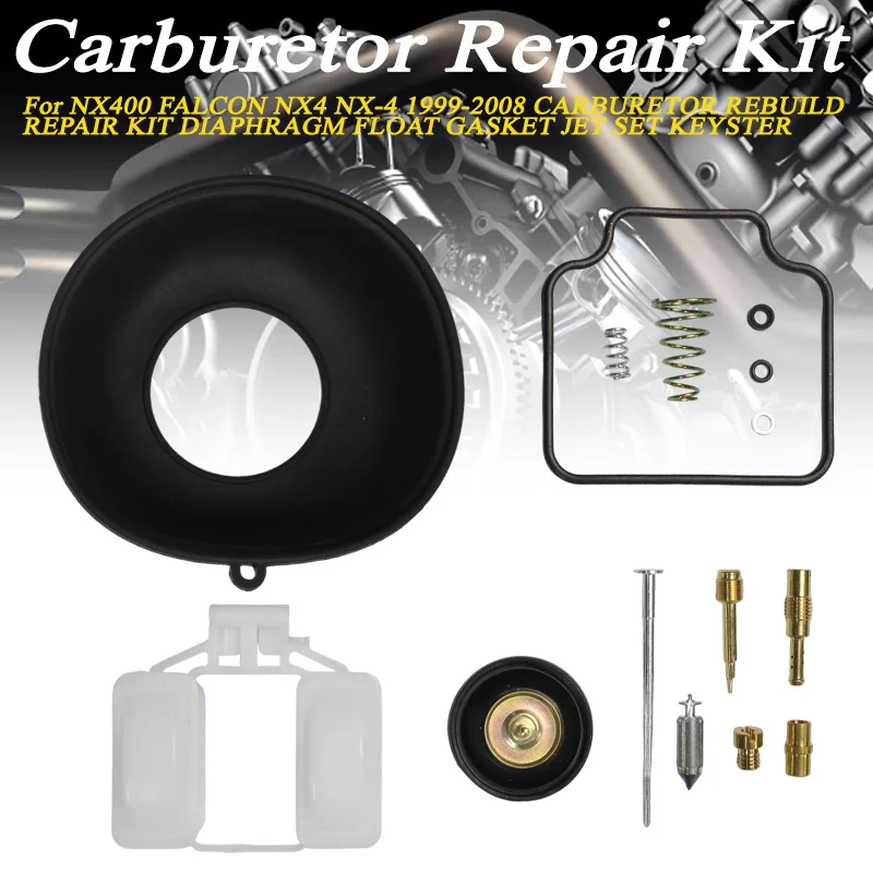 Kit de Reparación y Reconstrucción de Carburador VE07 para CBX250 Twister XR250 Tornado NX400 FALCON NX4 NX-4, Diafragma, Flotador, Junta, Juego de Inyectores, Llave