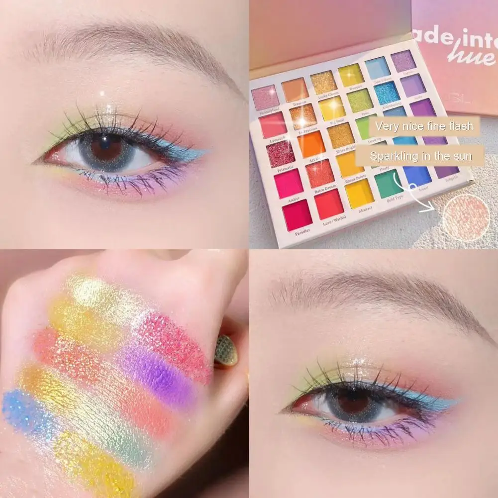 Zeer Gepigmenteerde Gladde Textuur 30-Kleur Pearly Matte Glitter Oogschaduw Regenboog Palet Voor Lady