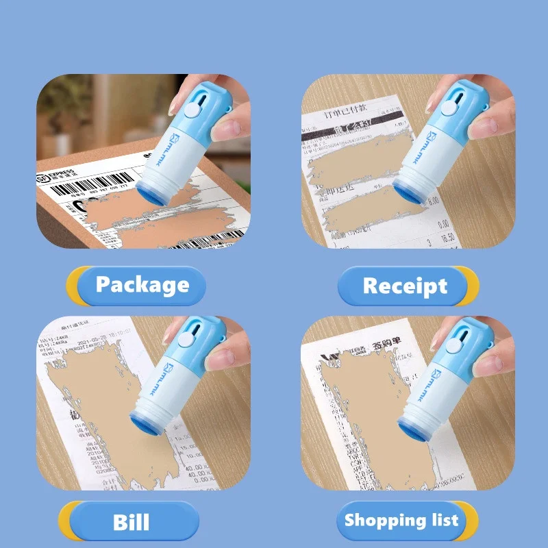 2 In 1 Identity Privacy Protection Roller Thermal Paper Correction Fluid with Unboxing Knife Data Protector Security Tools