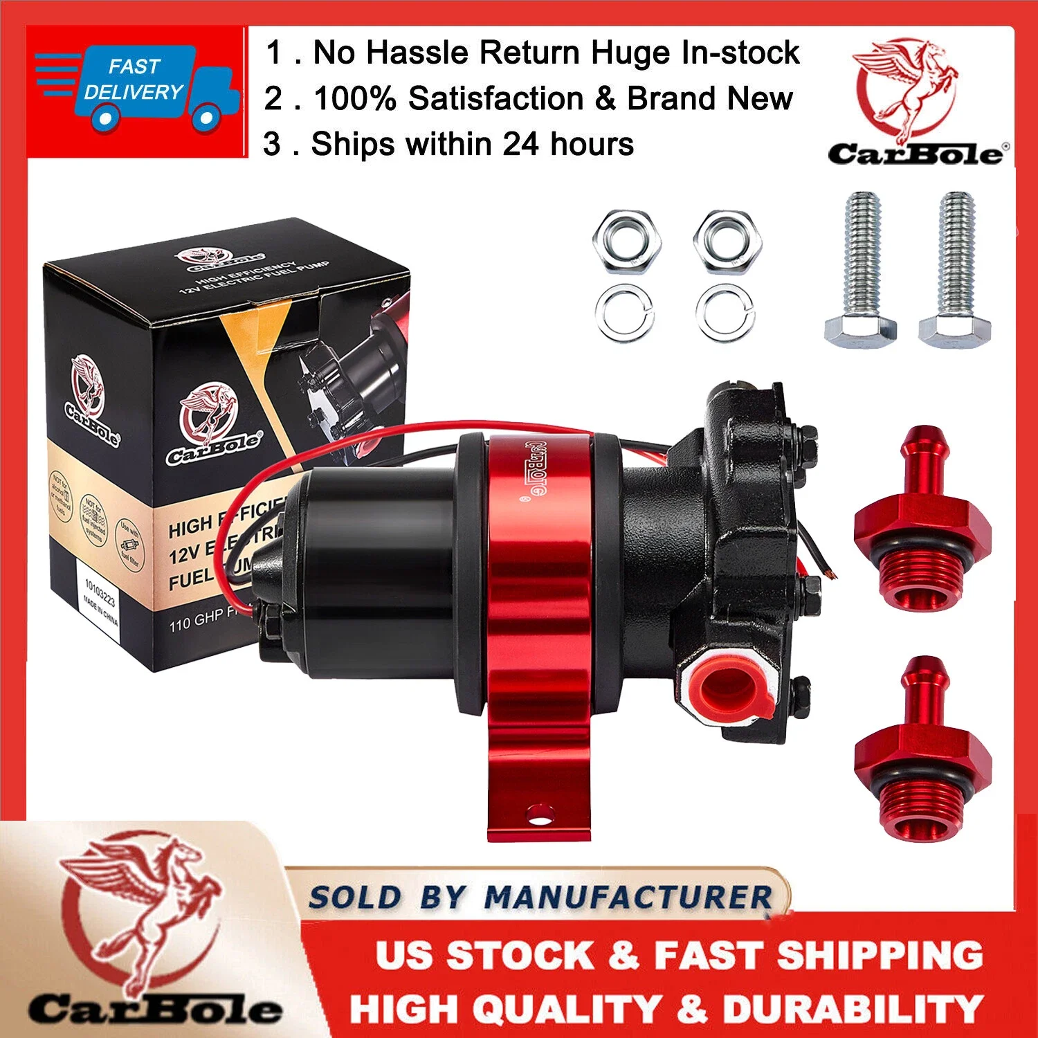 

For 12-802-1 Holley Electric External 110 GPH High Pressure Fuel Pump 13-14 PSI