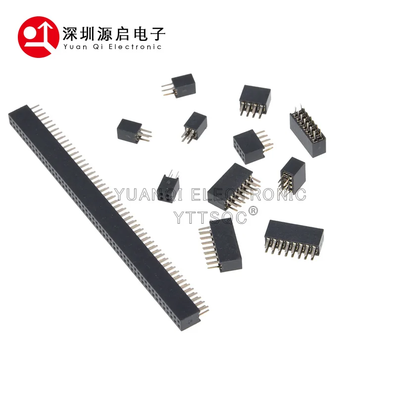 10PCS 2X2/3/4/5/6/7/8/9/10/12/15/20/25P/30/40p/50P PIN Double row Straight FEMALE PIN HEADER 1.27MM PITCH Strip Connector Socket