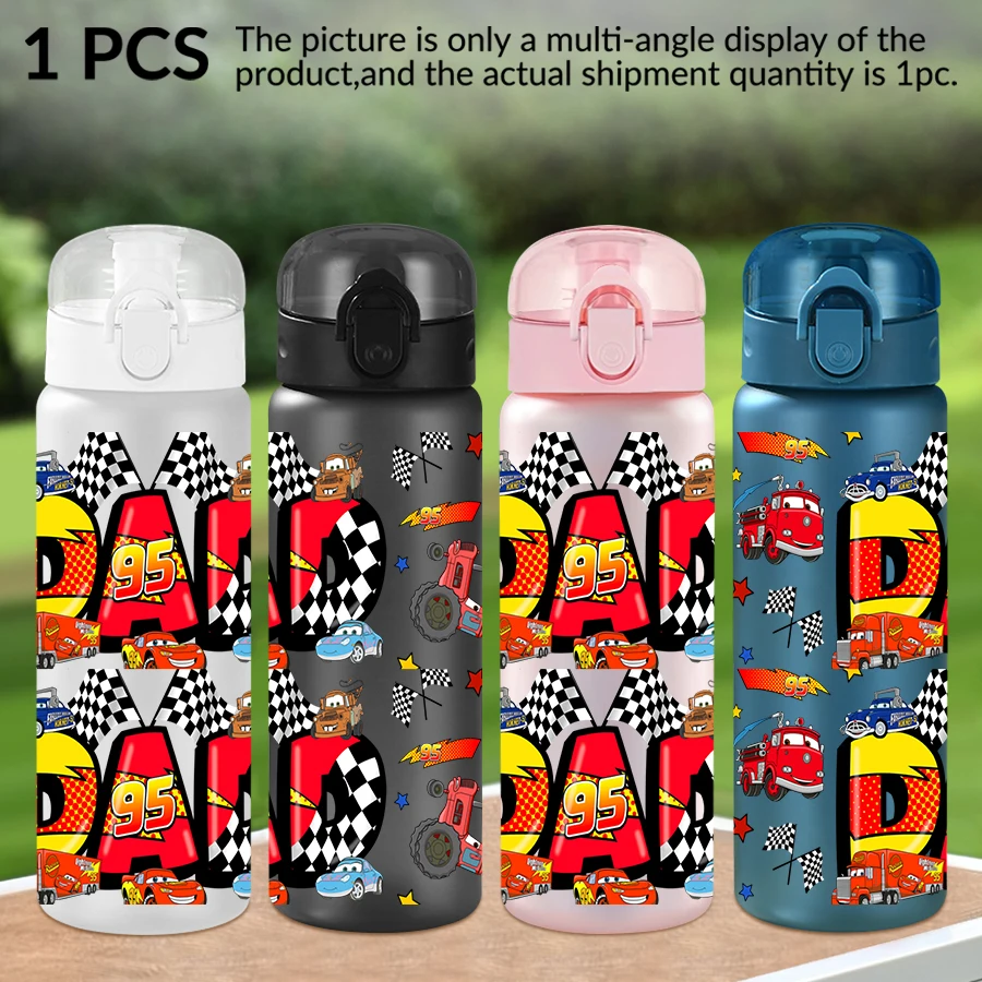 

1Pc Disney, racing car pattern 26oz plastic water bottle, outdoor sports water cup birthday/back to school gift