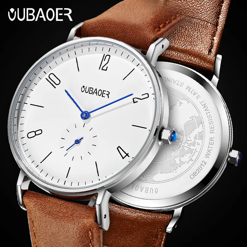 

OUBAOER New 40MM Men Quartz Wristwatches Luxurious Time Code Watch Japanese Quartz Movement Men Stainless Steel Watch