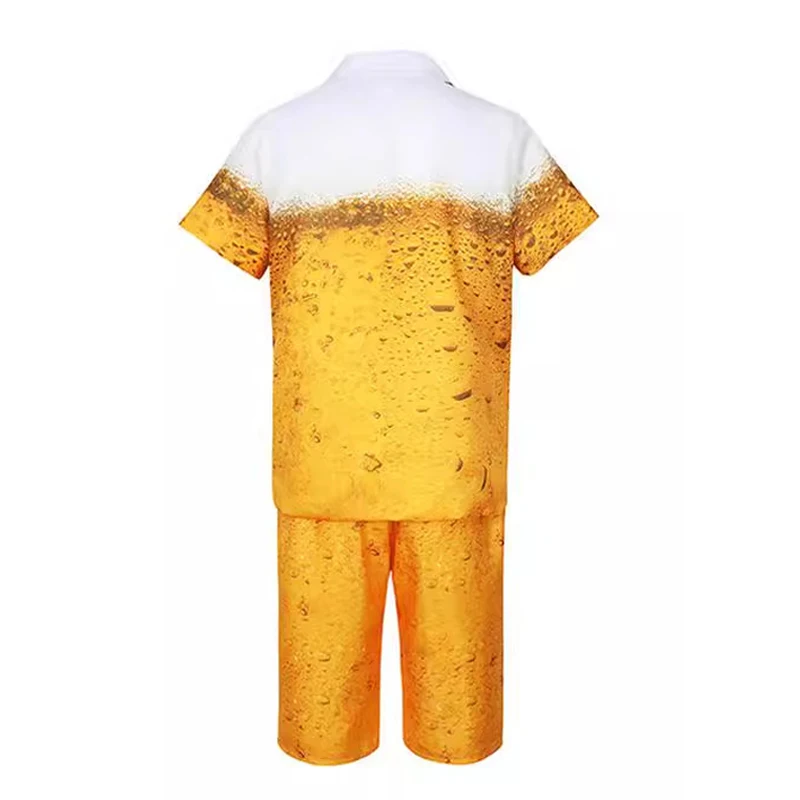 Men\'s Oktoberfest Suit Costume Bavarian Beer Cosplay Dress Up Adult Suit Clothes Role Play Yellow Beer Party Fantasia Costumes