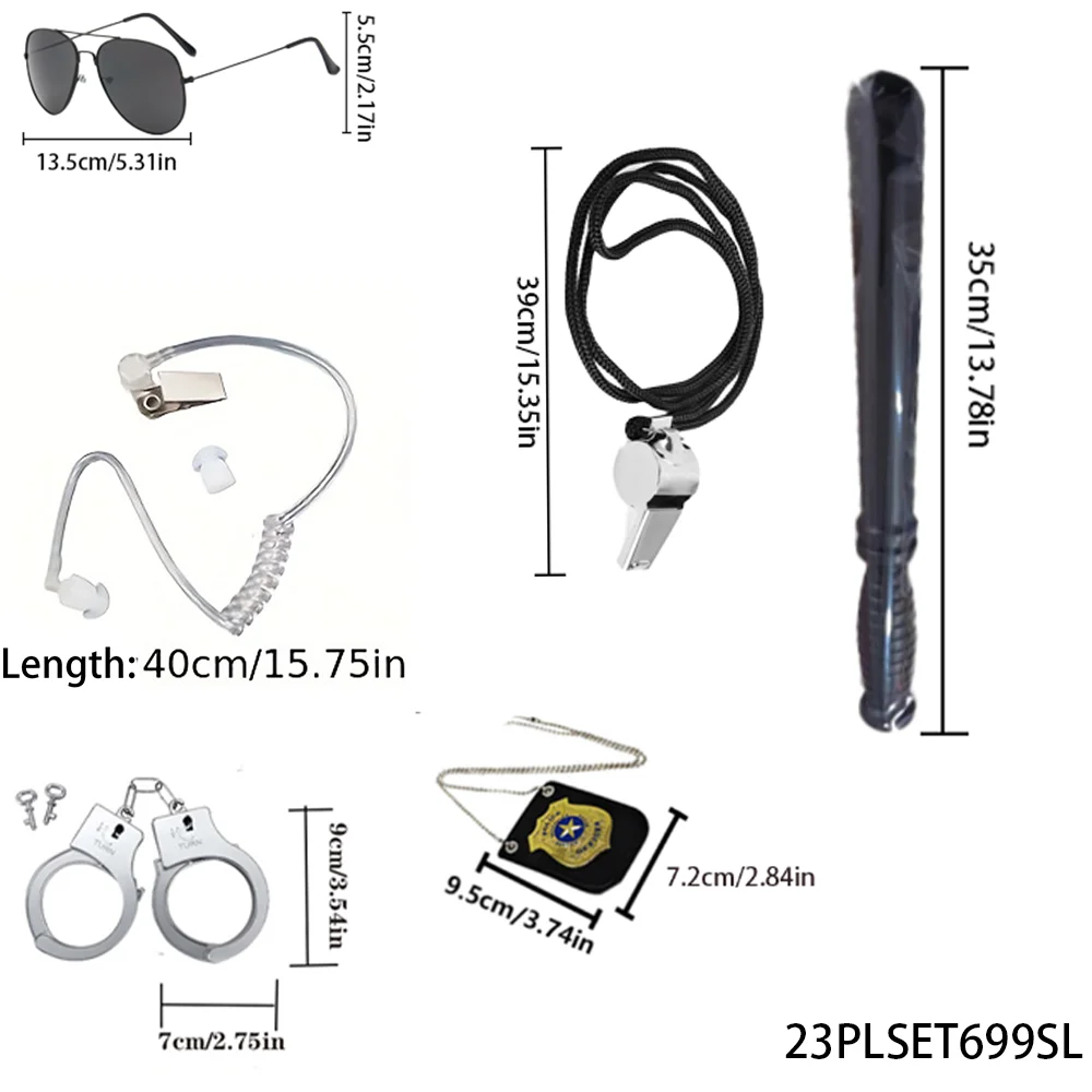 PESENAR 5pcs Officer Costume Accessories Set