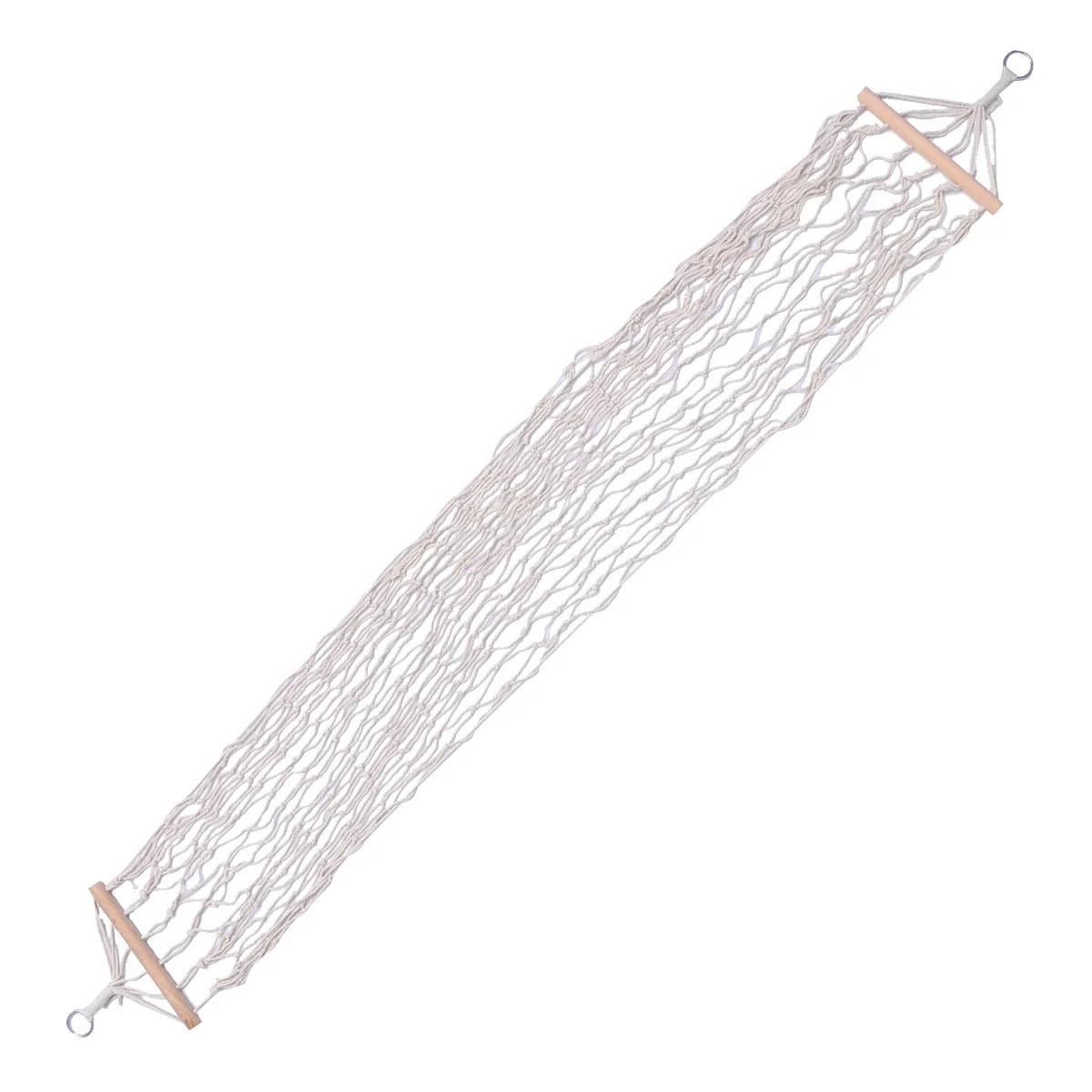 

Cotton Rope Hammock Swing Durable Hanging Bed Non Deformable Safe Wooden Sticks Outdoor Camping Fishing Hiking Garden Home