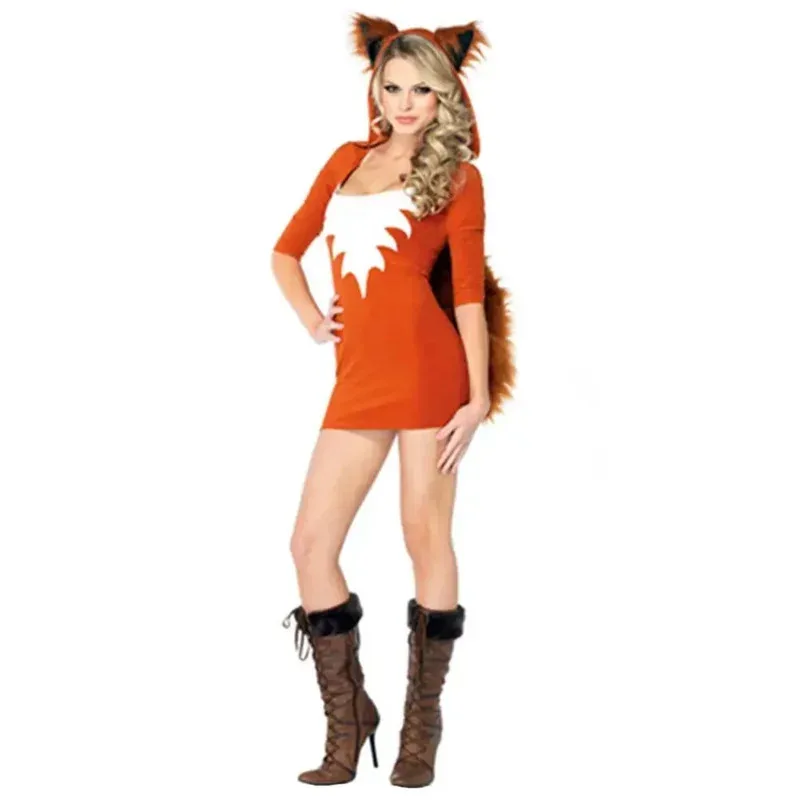 

Костюм для косплея с рисунком лисы, платье с капюшоном, кавайная верхняя одежда, игровая форма, костюм для ролевых игр на Хэллоуин, вечерние женские девушки