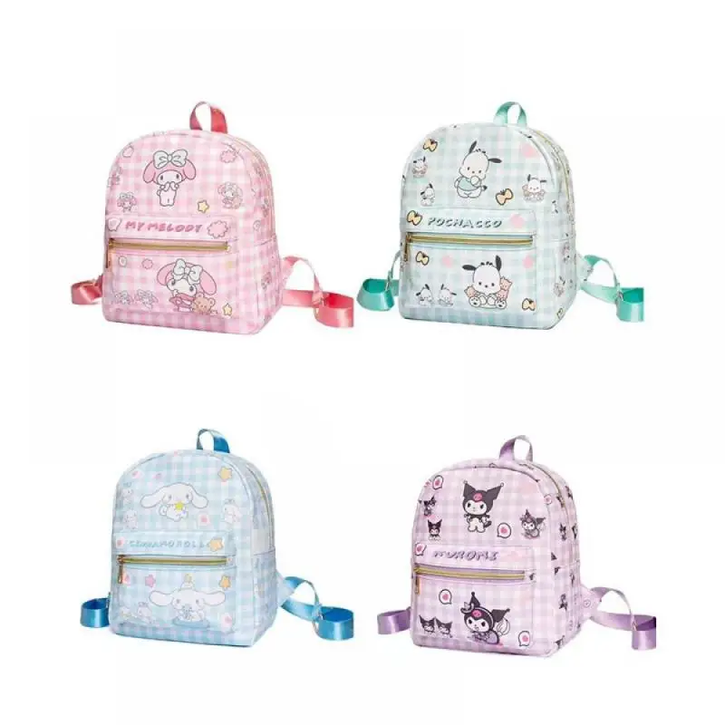 

Anime Sanrioed My Melody School Bag Kawaii Kuromi Cinnamoroll Mini Small Backpack Pu Waterproof Portable Storage Bag Durable