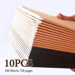 10pcs B5 Wire Bound Notebook,Kraft Paper And Blackcard Cover,Horizontal Line Blank Grid Inner Pages Student Learning QP-65-10