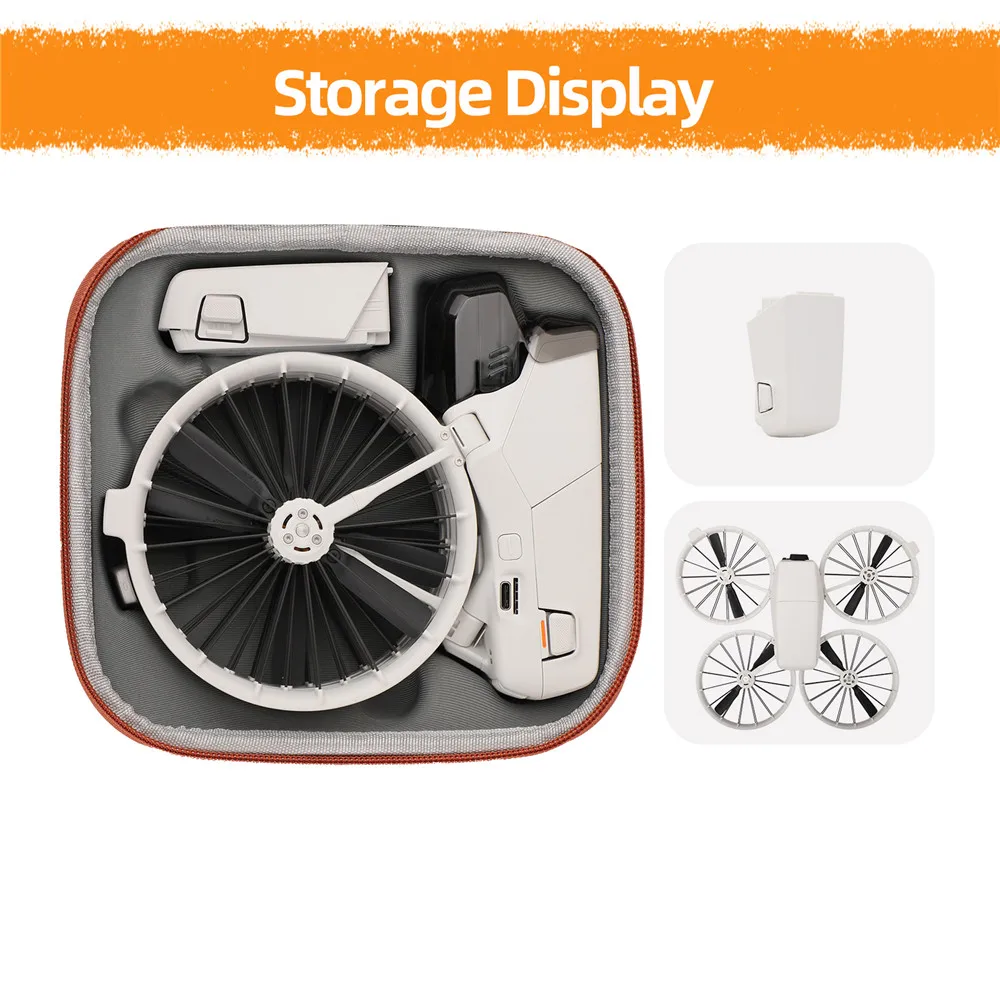 Wtohoby Pu EVA Drone Box for DJI Flip Drone Body Hard Case Mini Vlog Aerial Camera Protective Box Portable Storage Bag