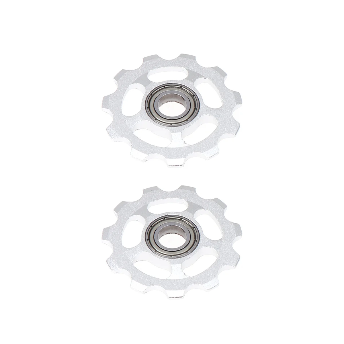 

2Pcs Bike Wheel Rear Derailleur Pulley 11T Strong Construction Long Life Silver Mountain Bike Derailleur Pulley