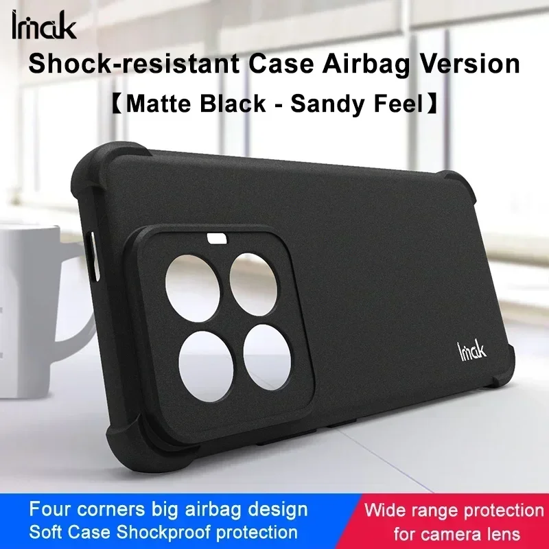 For Xiaomi 14T Pro IMAK Lens Camera 360 Protect Matte Back Case Flexible Air Bag Bumper Armor Xiaomi 14 T Case Mi 15 Soft Funda