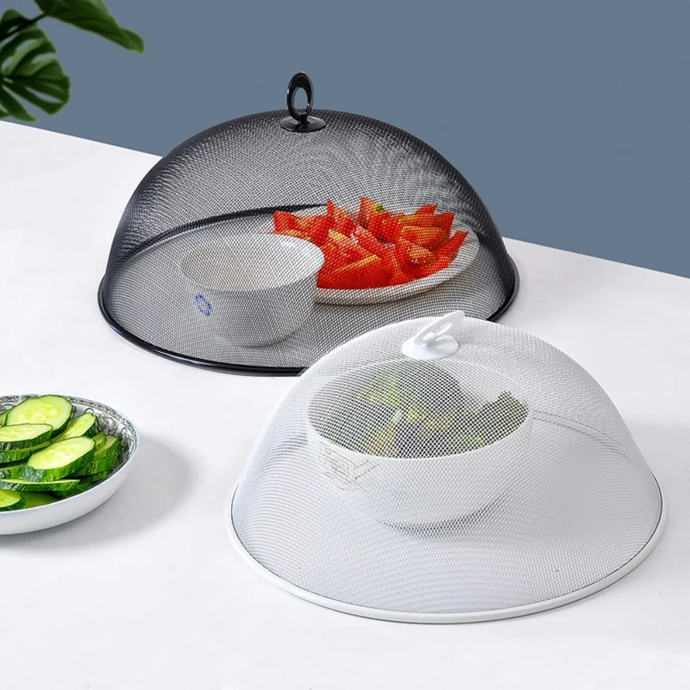 Round Shape Mesh Anti-Flying Dish Cover Dish Lid Household Food Cover Vegetable Fruit Display Holder Cake Bread Plate Dessert