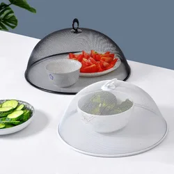 Round Shape Mesh Anti-Flying Dish Cover Dish Lid Household Food Cover Vegetable Fruit Display Holder Cake Bread Plate Dessert