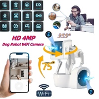 300W HD Dual Camera 360° Wifi Bidirectional Voice Robot Dog Night Vision Indoor&Outdoor Home Security Detection Alert Anti Theft