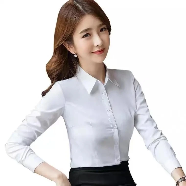 Oversized spring Summer Shirt Women\'s Formal Office Short Sleeved Work Clothes Women\'s Korean Version Elegant White Blouse Top