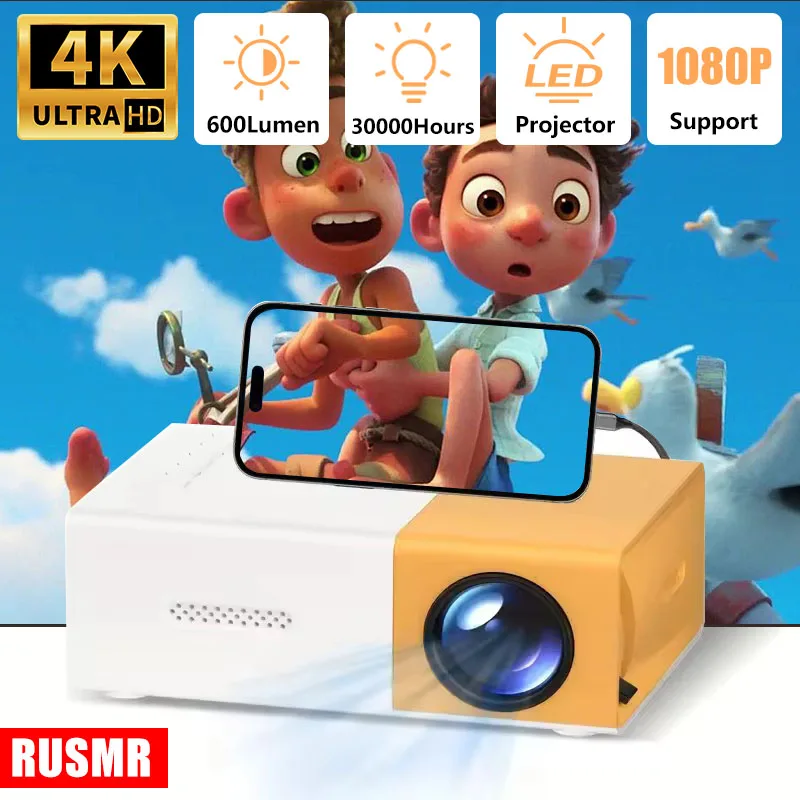 RUSMR جديد YG300 جهاز عرض LED صغير Yg300 نسخة مطورة 1000 التجويف 320x240P HDMI متوافق USB الصوت مشغل الوسائط المنزلية