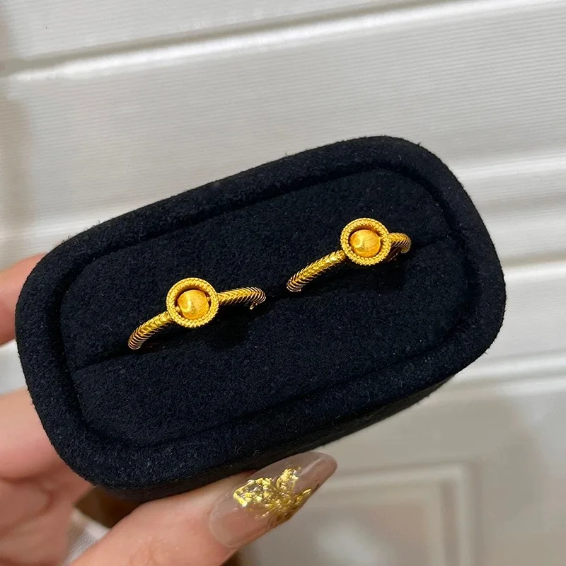 2026 Sand Gold Jewelry Brushed Cat Eye Rotatable Open Ring For Women Lucky Fortune Turning Plain Band Niche Finger Ring Trendy D