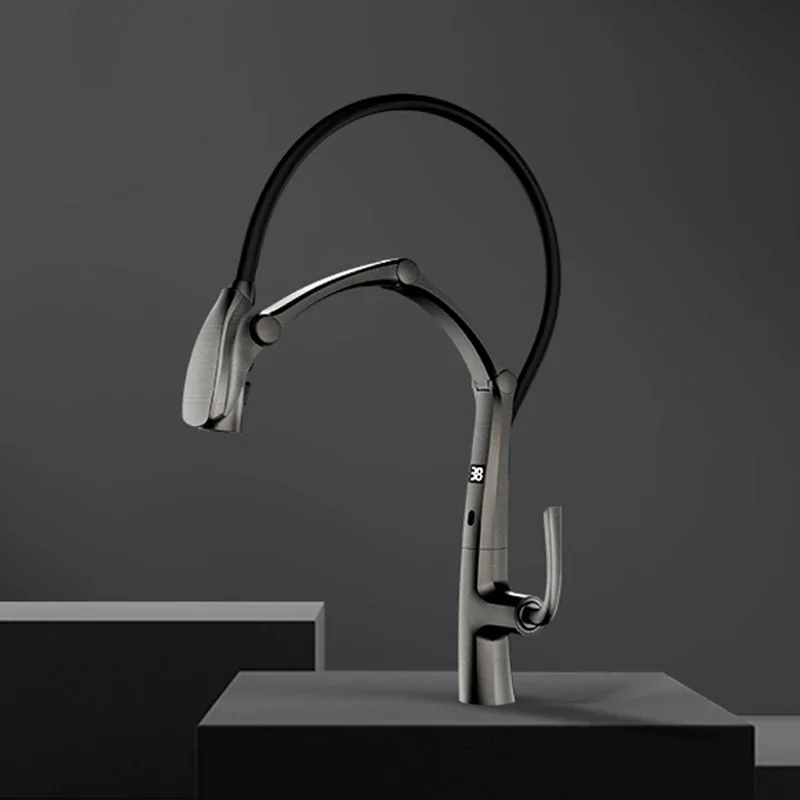 New Design Luxury Digital Display Tap Touchless Kitchen Sink Faucets