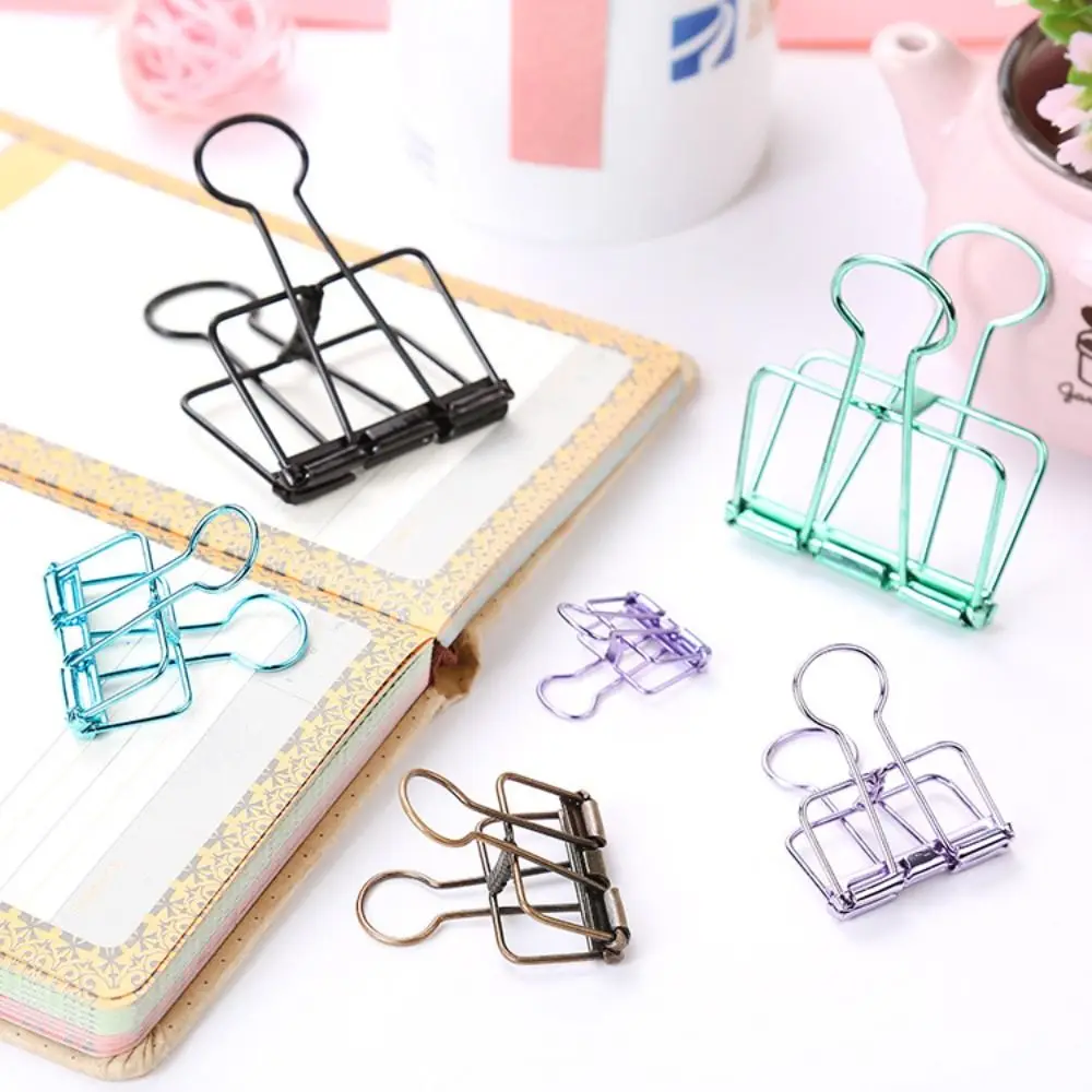 

High Quality Office Study Paper Clip Photo Clamp Medium Size Binder Clips Desk Organizer Ins Colors Page Holder