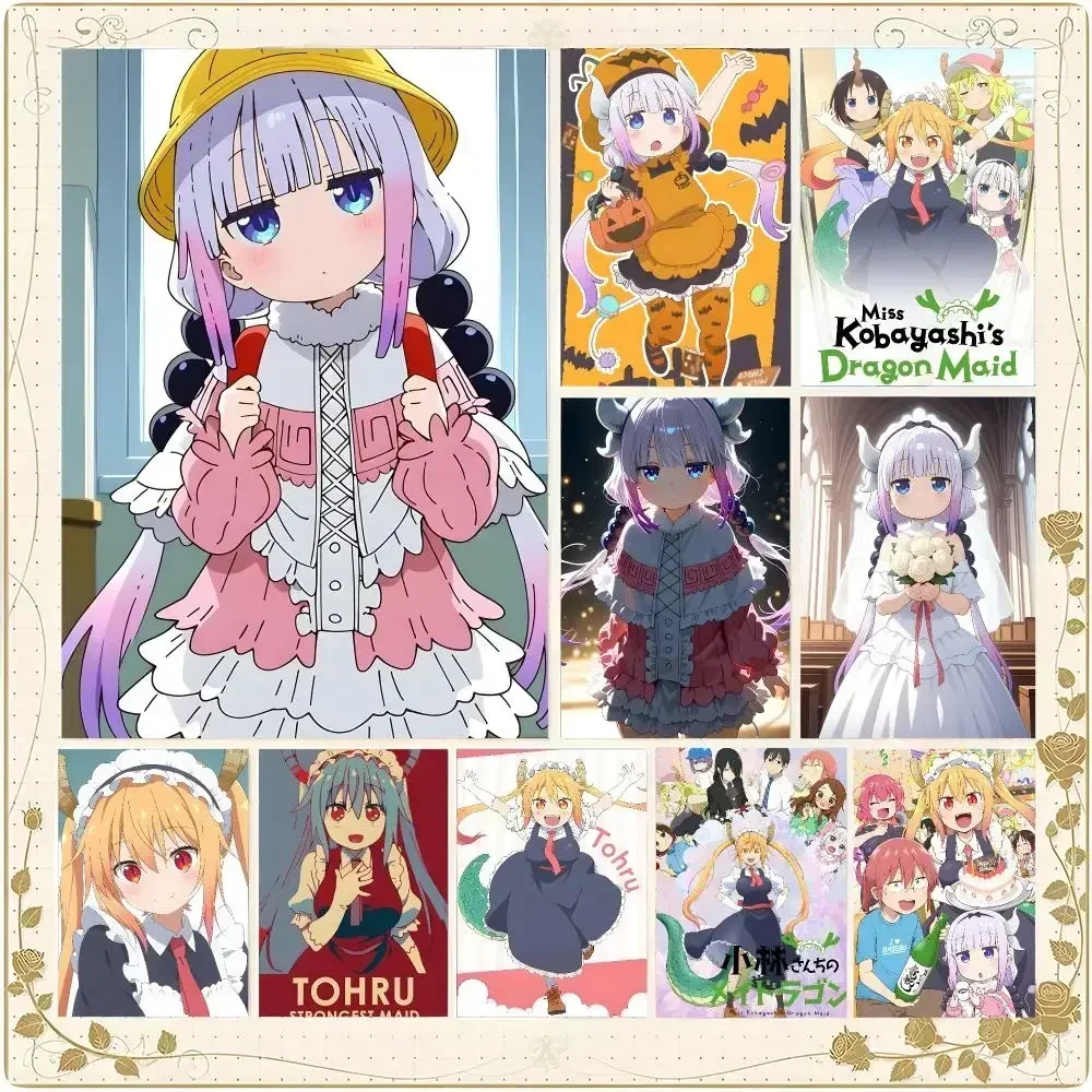 Slice Of Life Fantasy Miss Kobayashi's Dragon Maid Poster Framed Wall Art Painting Living Room Interior Decor and Gift Options