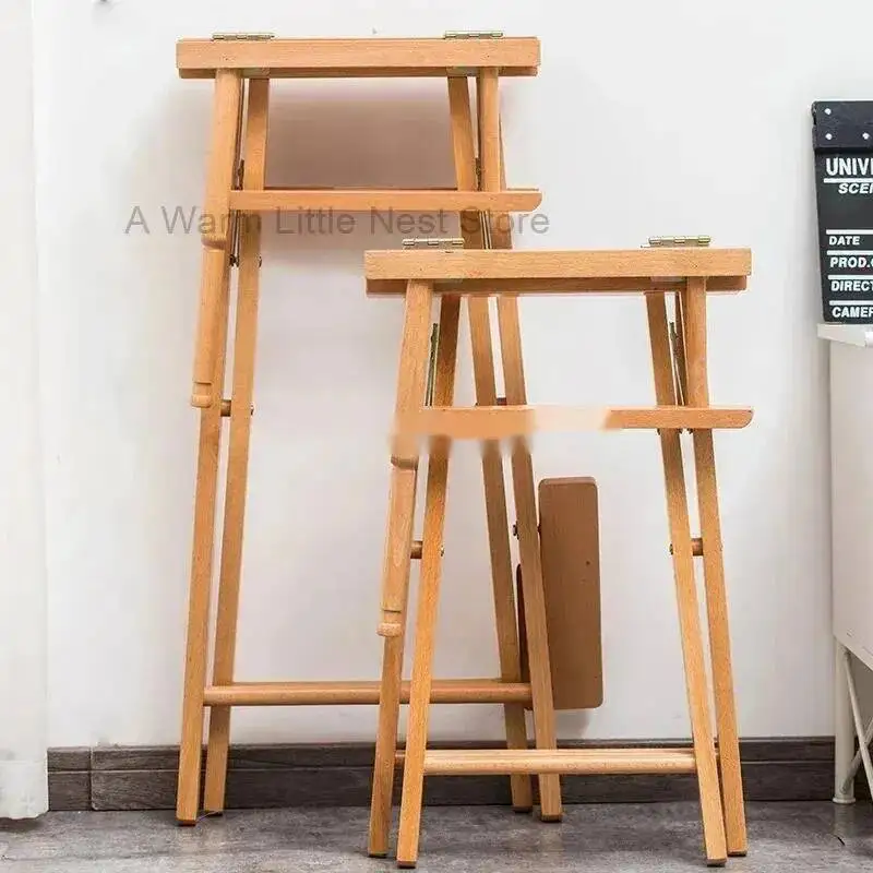 

Solid Wood Director Chair Foldable Bar Counter Leisure Chair Outdoor Backrest Office Makeup Fishing Outdoor Garden Armchairs