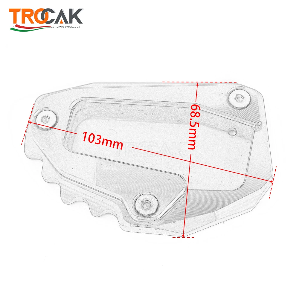 Motorcycle Side Stand Foot Enlarger Plate Pad Kickstand Support Pad Shell Cover FOR Ducati Multistrada V4 S Sport 1A 2020-2023