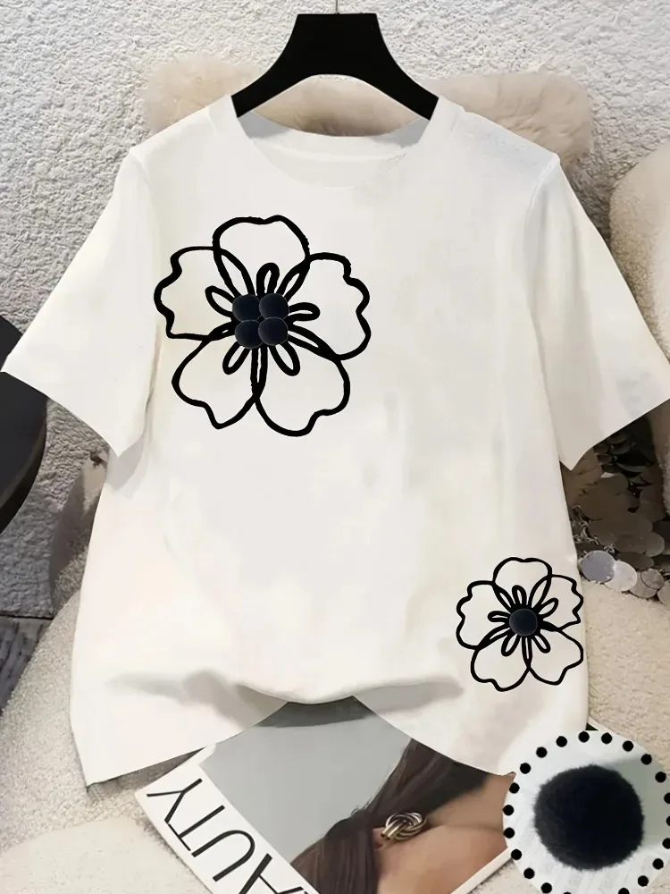 

Women's Plus Size T-shirt Graphic Short Sleeve Clothing Top, Loose and Casual, Soft and Comfortable Breathable, Outdoor Sports