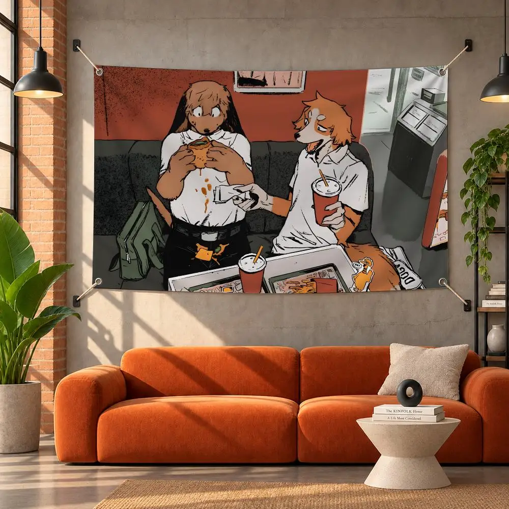 S-SMELL N-Nagabe Flags Tapestries Outdoor Parties Bedrooms Living Rooms Dorm Rooms Wall Decor Banners Gifts