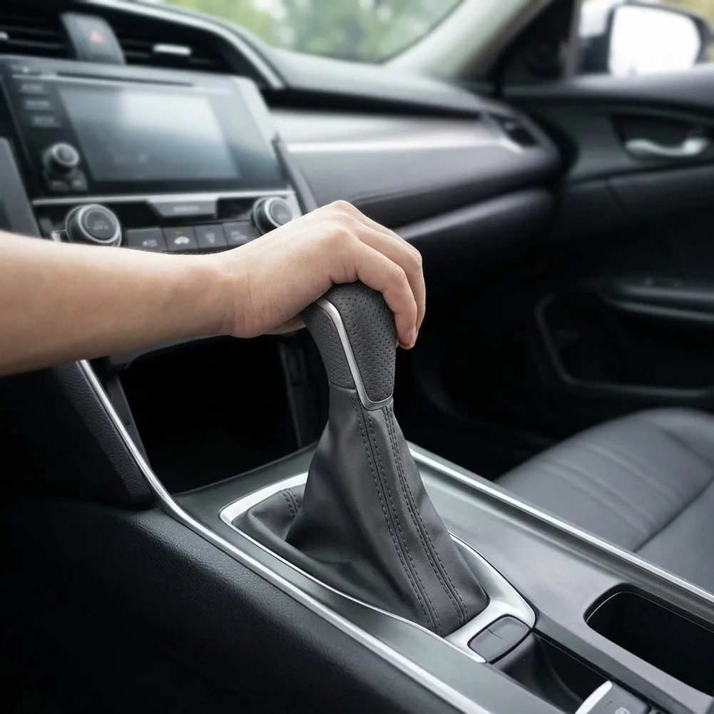 Artificial Leather Wrapped Gear Shift Knob Set with Dust Cover for For A7 For A6 For PA STYLE For C7 2016-2018 Model Years