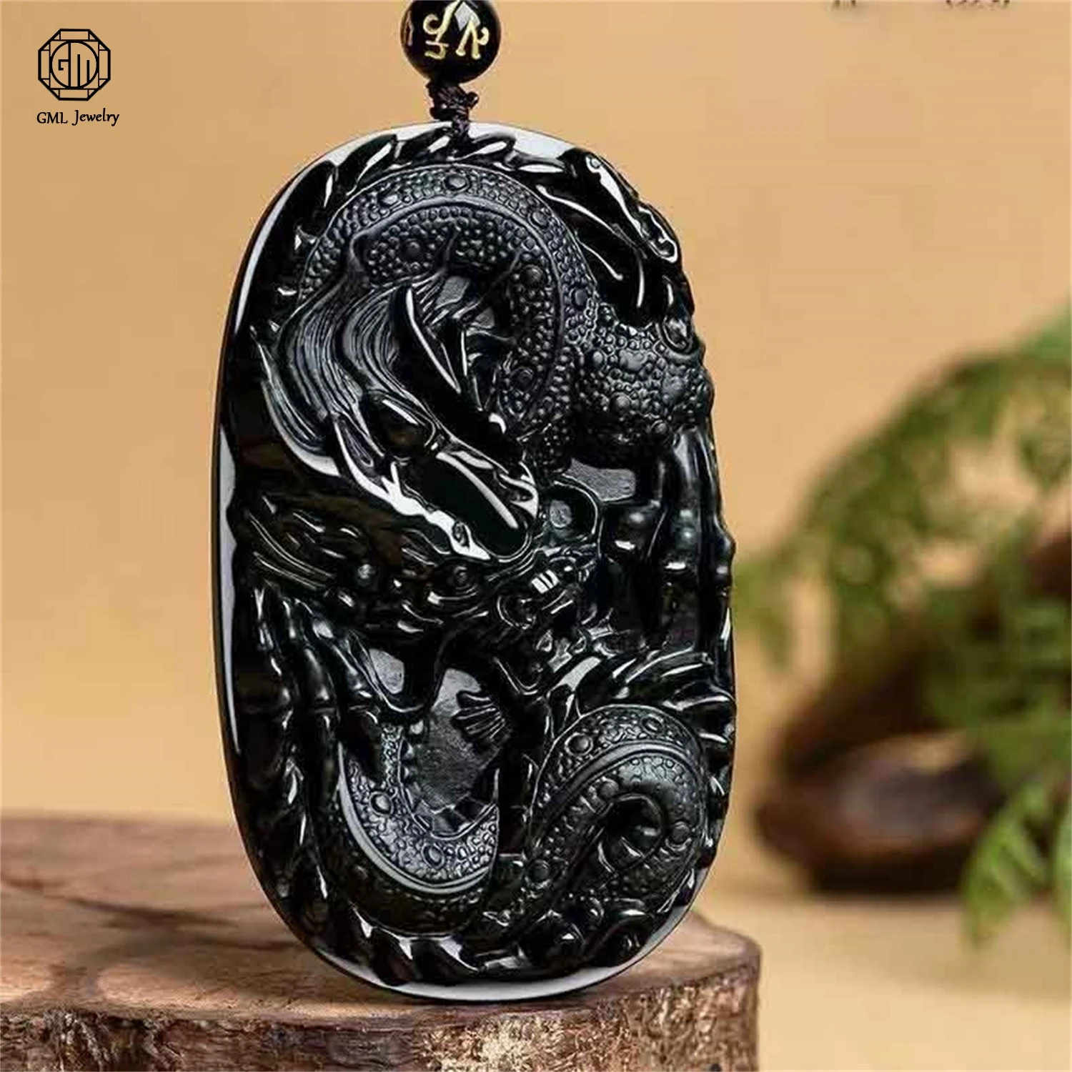 

Натуральный кулон-плакетка из черного нефрита класса А с изображением дракона, таинственный темно-зеленый нефрит, унисекс, ожерелье из драгоценных камней, ювелирное украшение, подарок