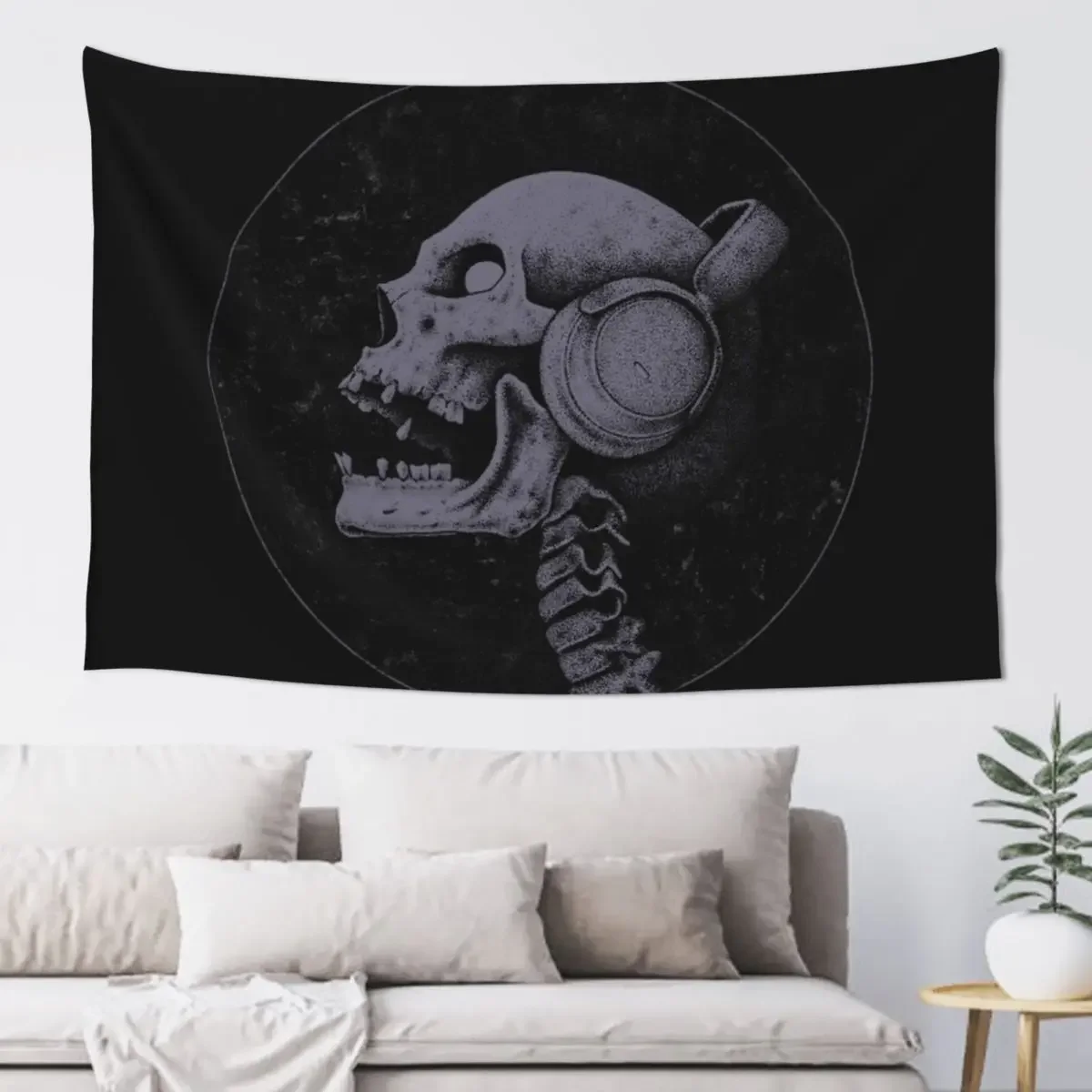 

Skull with Headphones Tapestry Wall Hanging Bedroom Decor Bedrooms Decorations Wallpaper Tapestry