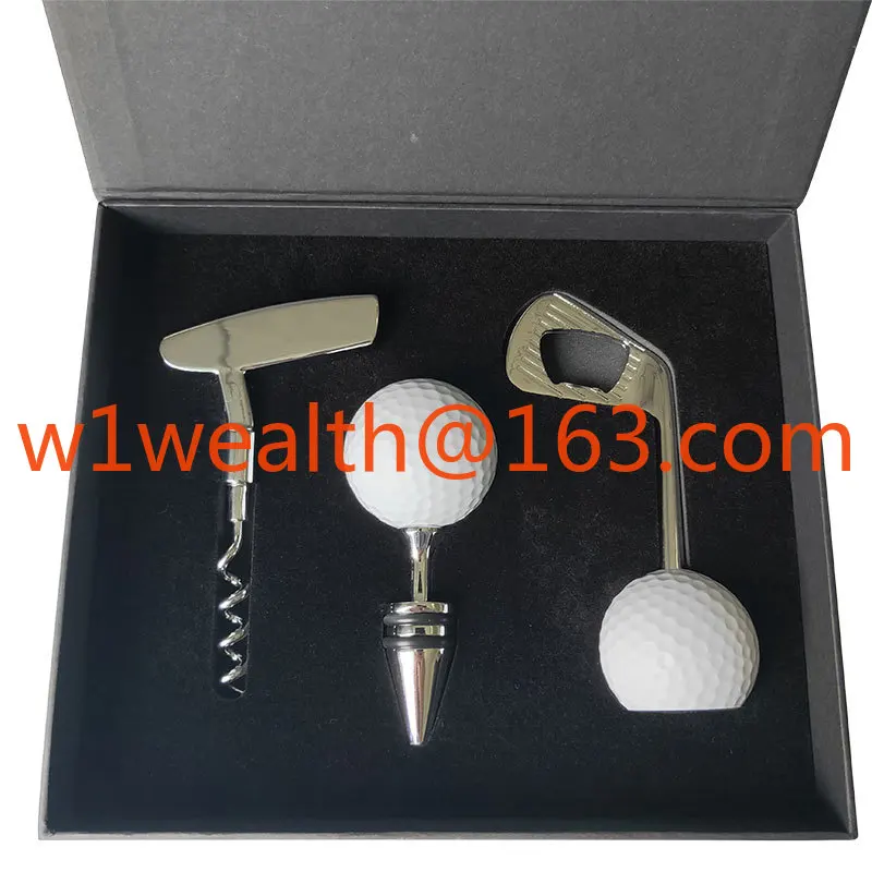 

Red Wine Bottle Opener Beer Bottle Opener Red Wine Stopper Golf Gift Set Customized logo