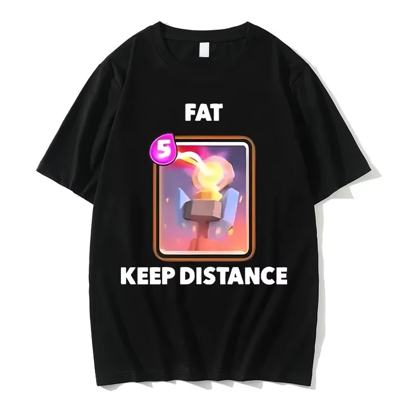 Fat Keep Distance Funny Meme Tshirt Men's Casual Cotton Oversized T Shirts Men Women I Love Miners Game Otaku Lover Gift T-shirt