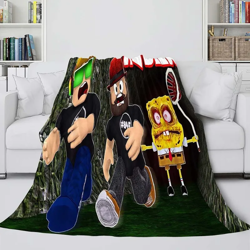 

Robloxs Warm Sleeping Blanket Office Cover Blankets Double-sided Flannel Printed Blanket Air Conditioning Blankets