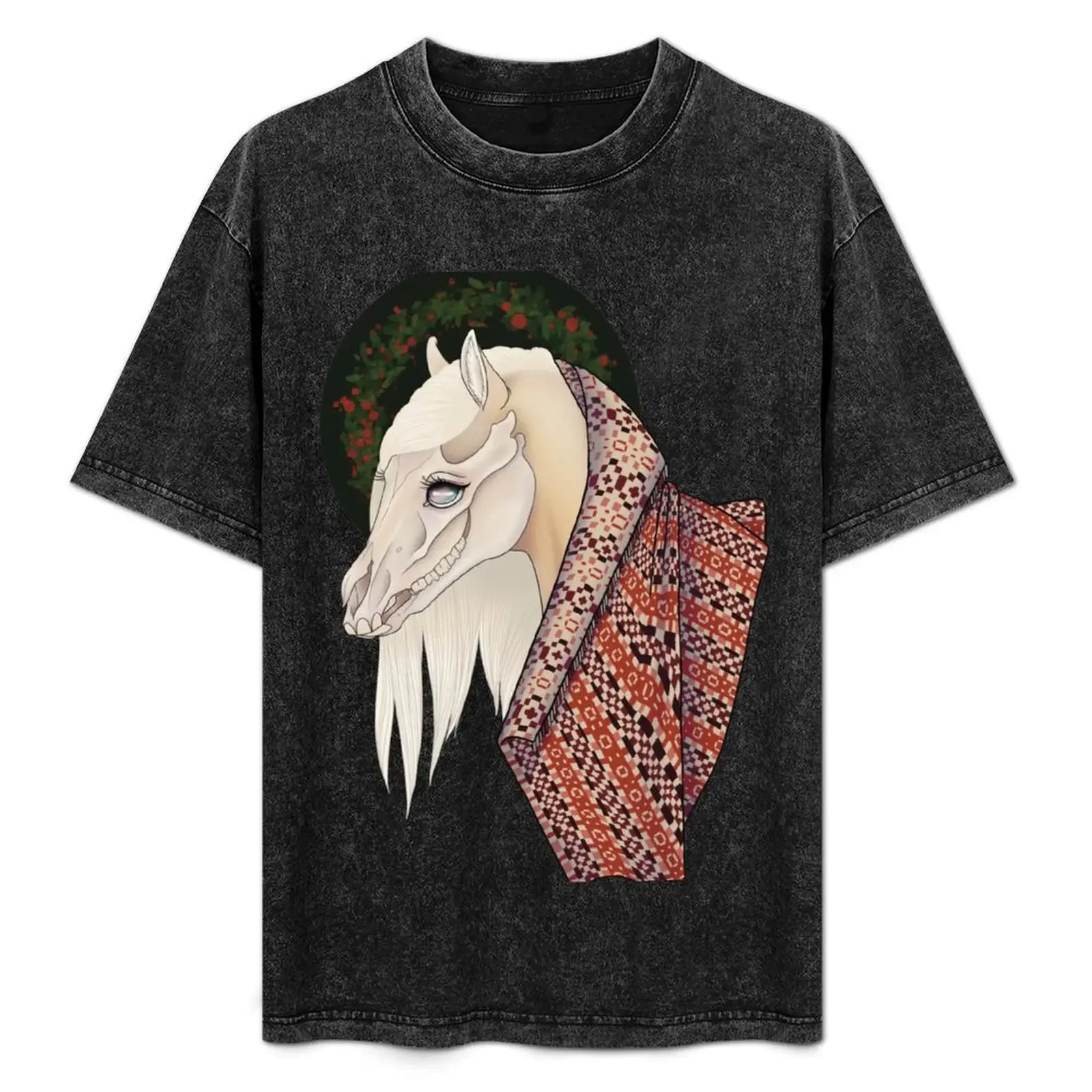 

Mari Lwyd T-Shirt quick drying graphic tee shirt gifts for boyfriend mens cotton t shirts