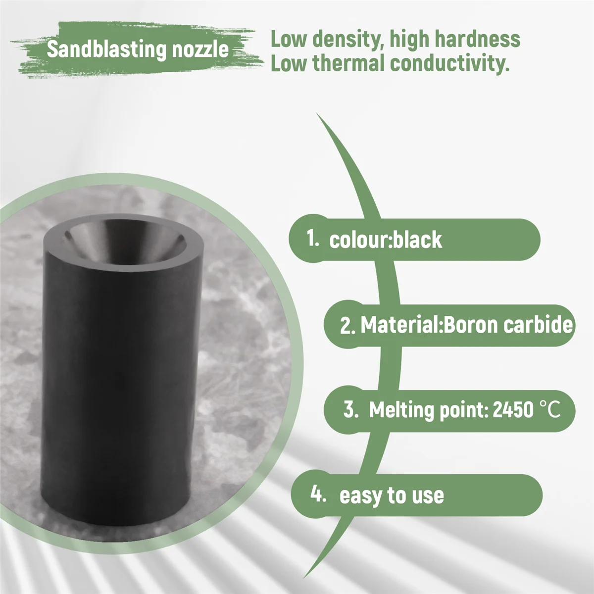 ABKO-Boron Carbide Sandblasting Nozzle Air Sandblaster Tip 4mm