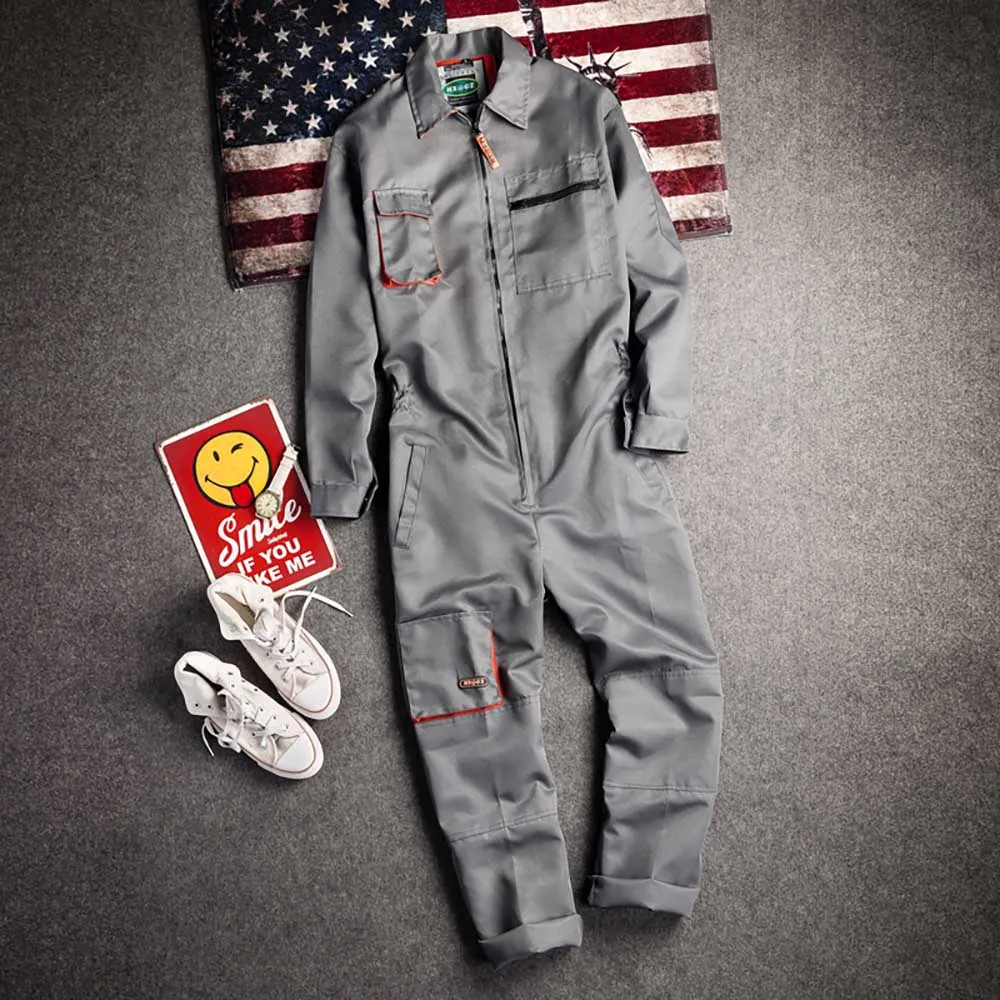 Trendy Overalls Cargo Pants Men Casual Slim Fits Patchwork Trousers Pocket Suit Work Jumpsuit Streetwer Clothing