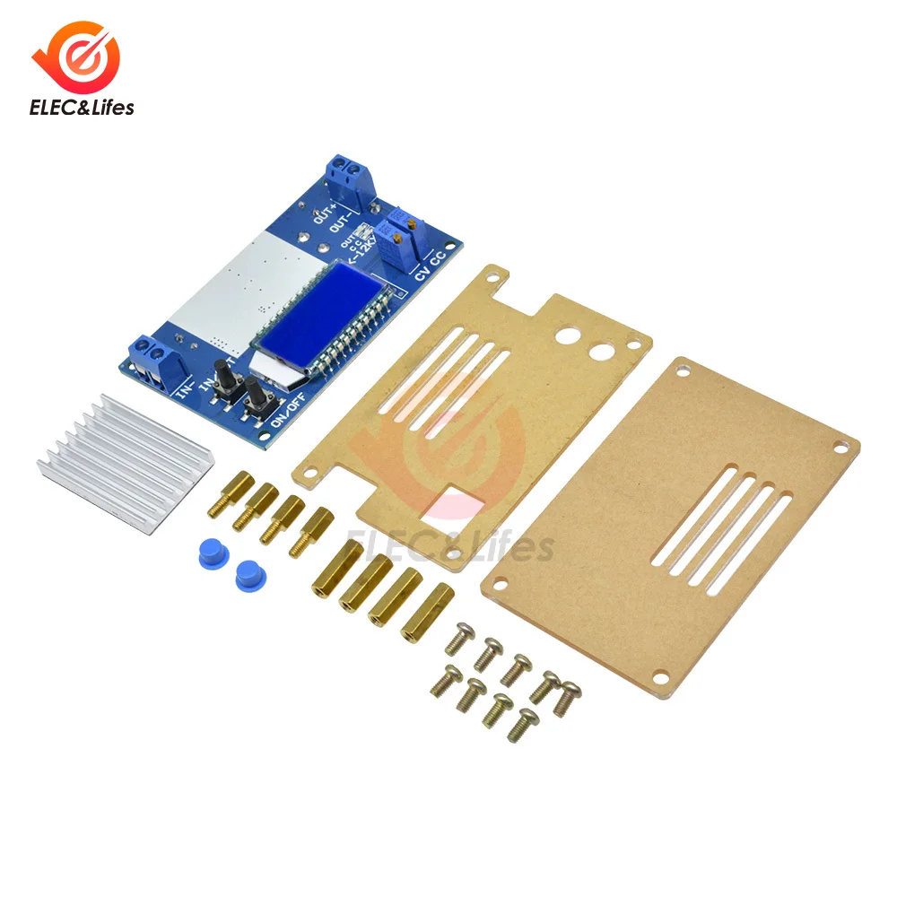 Módulo de fuente de alimentación reductor ajustable, pantalla de corriente LCD de corriente constante de voltaje constante de 12A, 5,3-32V a 1,2-32V