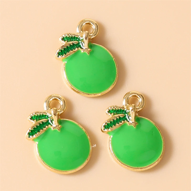 10 Stück 12x16mm Niedliche Emaille-Frucht-Pfirsich-Anhänger Passend für Halsketten, Ohrringe, Armbänder, DIY-Bastelzubehör für Schmuckherstellung – Detail 13