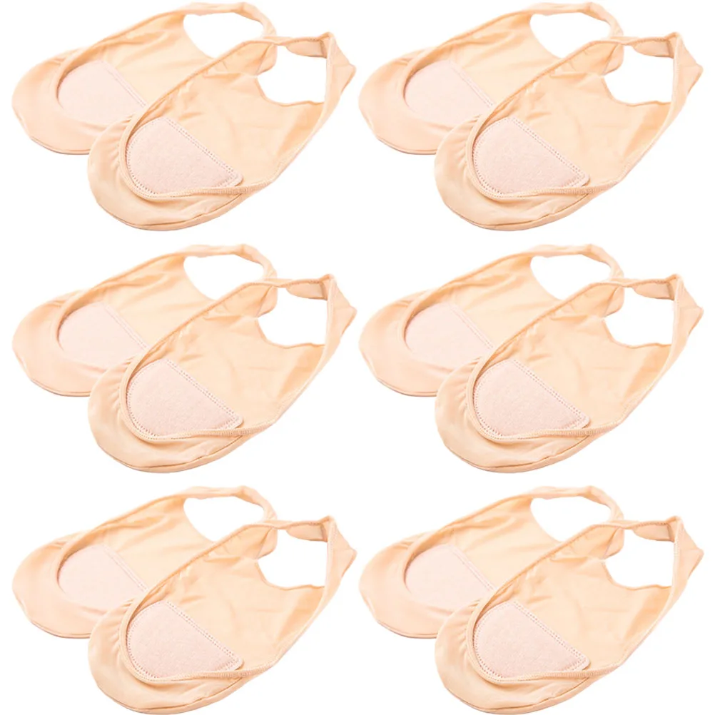 

6 Pairs Half-footed Socks Non-slip Women Forefoot Heel Invisible Lightweight Comfortable Anti-wear Washable Summer