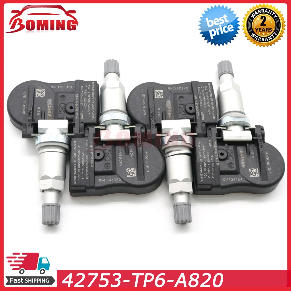 Tire Pressure Monitoring Senor TPMS Sensor 42753-TP6-A820 42753-TP6-A821 For Honda Accord Crosstour CR-V 2010-2015 315Mhz